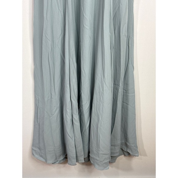 Show Me Your Mumu Jenn Maxi‎ Dress in Silver Sage Crisp Blue V Neck| XXS | NWT - Picture 5 of 15